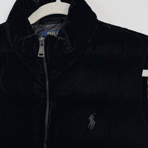 polo ralph lauren velvet down puffer vest black size M